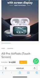 A9 Pro ANC AirPods with Screen | Bluetooth 5.4