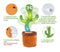 Rechargeable Dancing Cactus Toy with Hat | Interactive Singing & Talking Plush for Toddlers and Kids