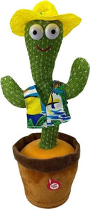 Rechargeable Dancing Cactus Toy with Hat | Interactive Singing & Talking Plush for Toddlers and Kids