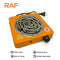 Japanes warranty Orange RAF R.8010B JAPAN IMPORTES Electric Stove Hot Plate and Cooker with 1000W Power, Thermostat, and Uniform Heating