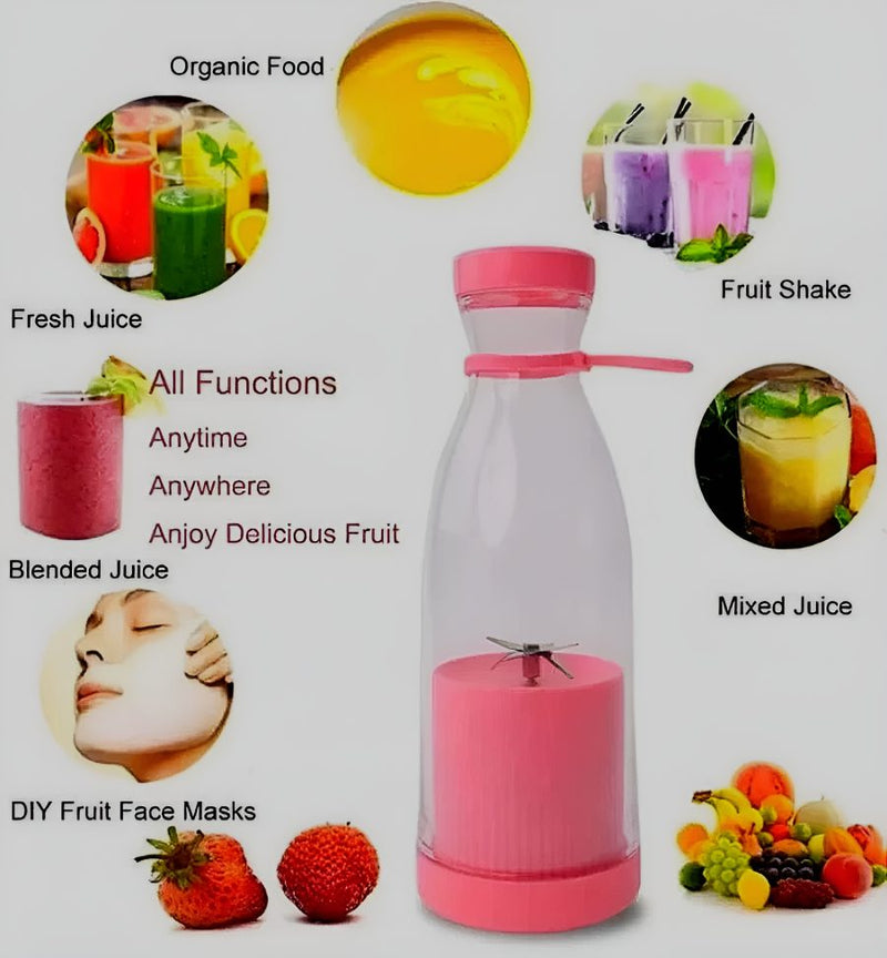 Mini Portable Blender Electric Fruit Juicer Mixers 380 Ml (YOU FAVOURITE Color)